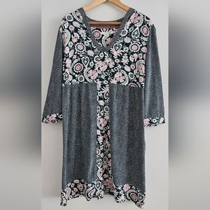 Boden Mollie Floral Patchwork Polka Dot Dress Size 14L